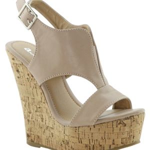 Anne Marie Tan Platform Cork Wedge